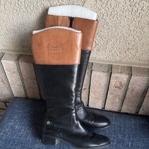 Black and Tan Riding Boots by Etienne Aigner